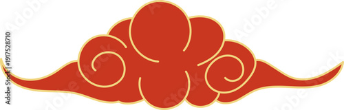 Asian clouds chinese japanese Line cloud Decorative