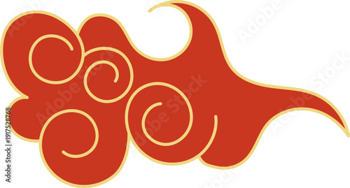 Asian clouds chinese japanese Line cloud Decorative