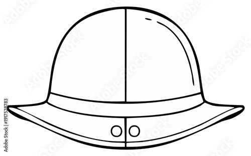 Safari explorer hat and pith helmet outline for adventure and travel discovery