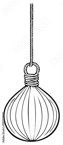 Hanging punching bag outline graphic