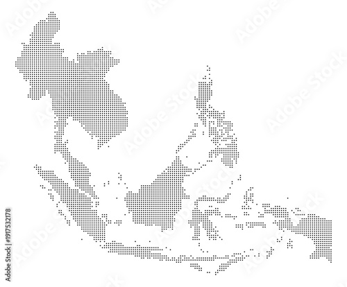 Black Dot Southeast Asia Map Asian Country