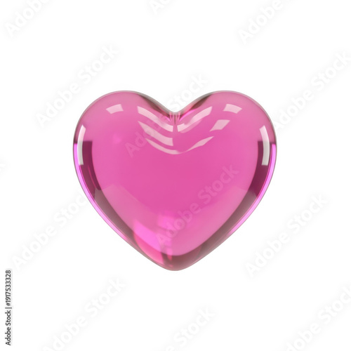 Wallpaper Mural A pink heart shaped balloon on a white background Torontodigital.ca