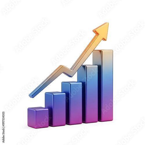 Increasing bar graph with gold arrow depicting financial success and stock market progress Free Download Increasing bar graph with gold arrow depicting financial success and stock market progress - GFXLoad