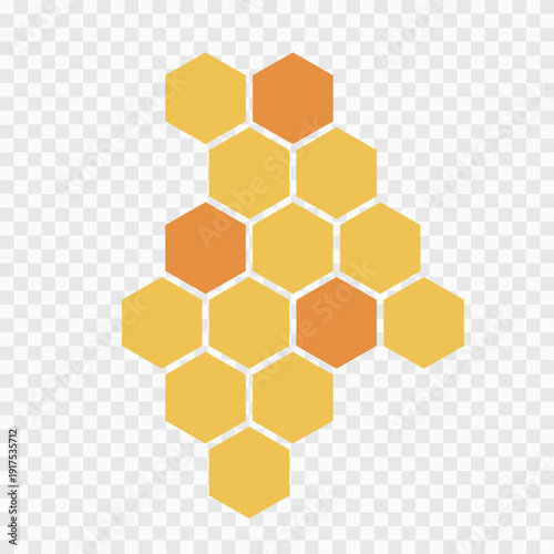 Honeycomb  structure. Orange and yellow cell texture. Sweet combs