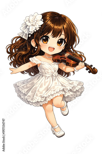 Young Woman Playing Violin in Music Performance
