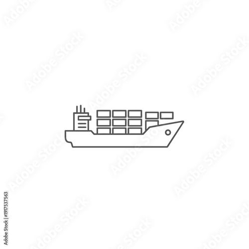 Cargo Ship Filled with Containers Navigating open Waters for Global Trade