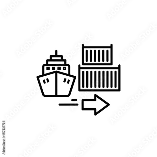 Cargo Ship with Shipping Containers in a Global Shipping and Logistics Scene