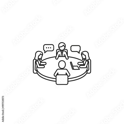 Business Meeting and Team Collaboration in Conference Room with Laptop and Notes