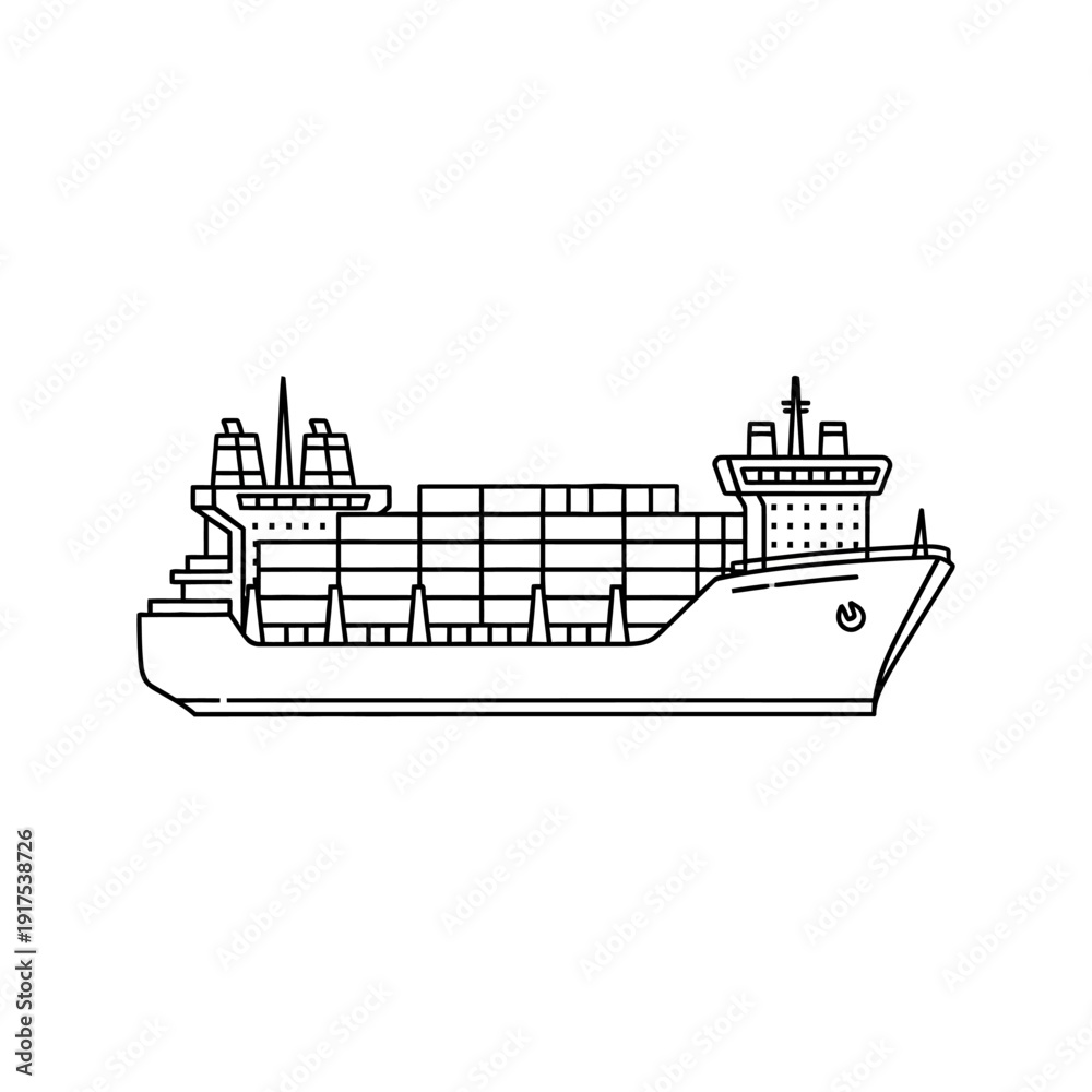 Obraz premium Freight Cargo Ship Vessel Navigating Open Water During Daylight