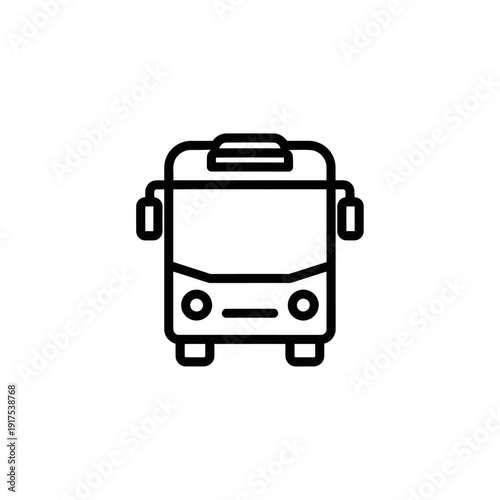 Front View of Modern Bus for Public Transportation and Urban Travel