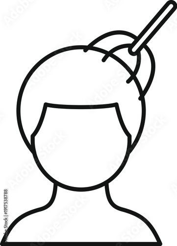 Woman wearing traditional japanese hairstyle with a decorative hairpin