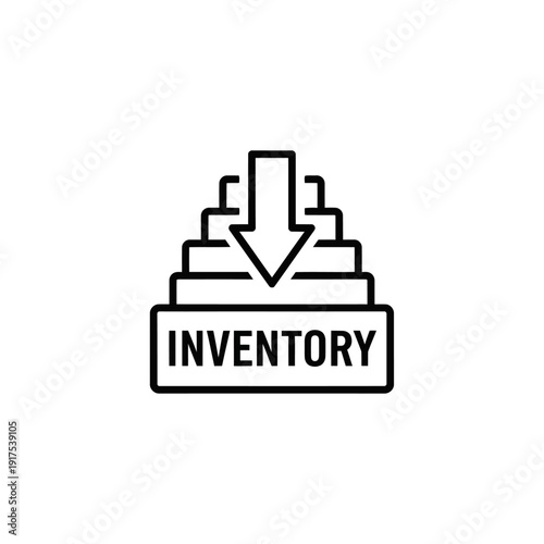 Inventory Management Concept Illustration with Download Arrow and Storage Box
