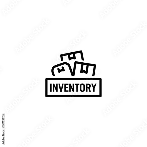 Inventory Management Icon Illustration for Warehouse and Shipping Applications
