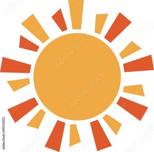 ポップな太陽のアイコンイラスト