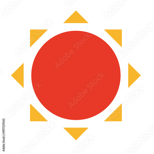 Free Download 赤い太陽のイラストアイコン - GFXLoad