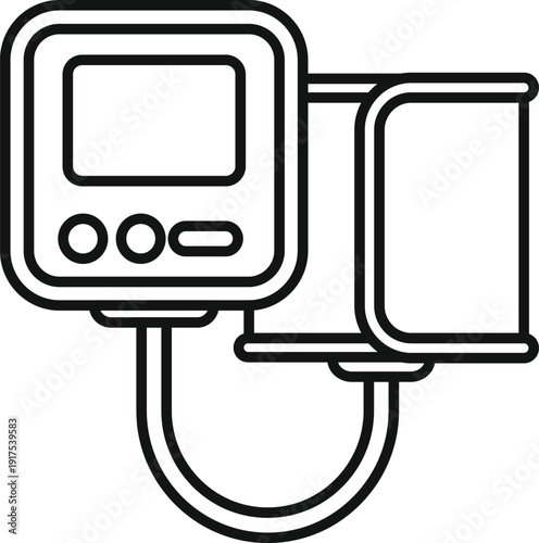 Blood pressure monitor outlining medical device for hypertension measurement