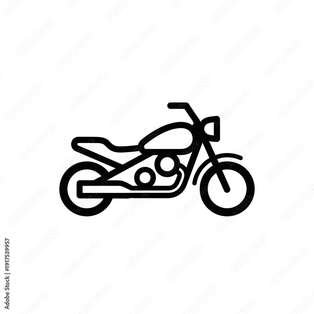 Fototapeta premium Minimalist Black Line Drawing of Motorcycle Illustration for Creative Design
