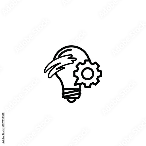 Innovative Concept Illustration of a Bright Idea with Gear and Lightbulb Design