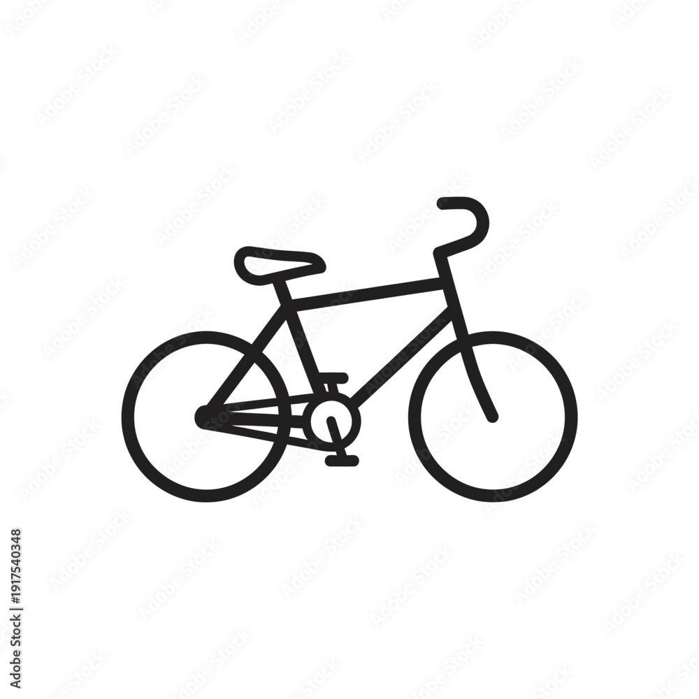 Fototapeta premium Minimalist Bicycle Line Art Illustration for Eco-Friendly Transportation