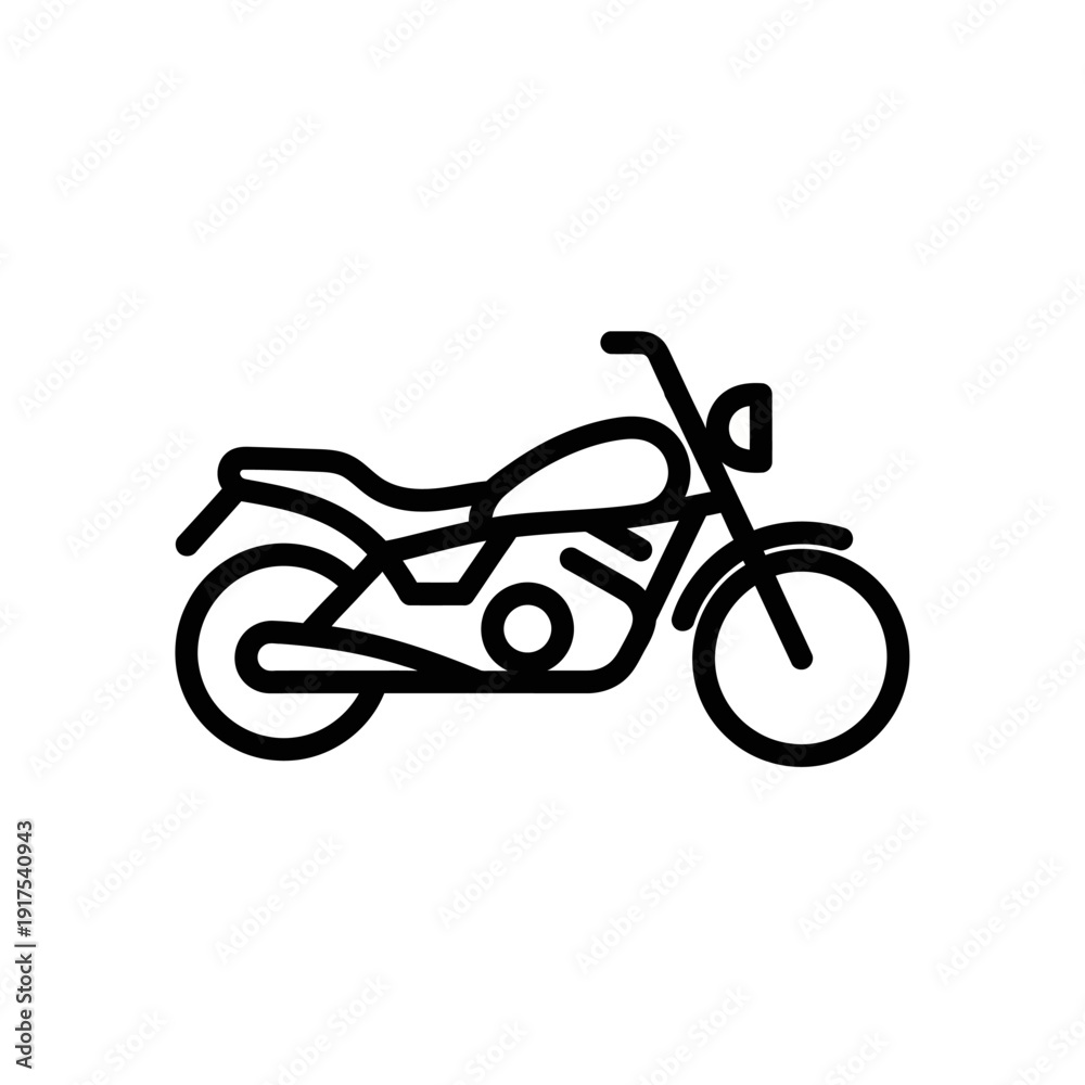 Obraz premium Minimalist Line Art Illustration of a Motorcycle for Modern Design Projects