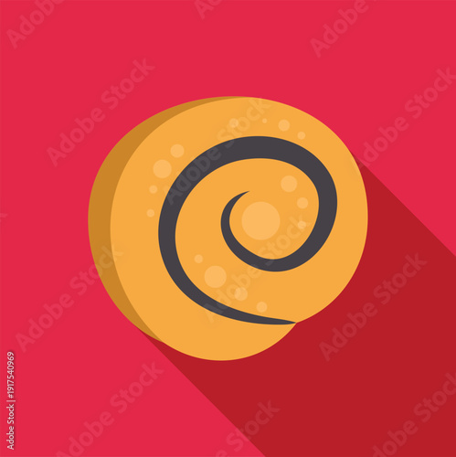Sweet pastry bun with a swirled cinnamon filling, useful as a dessert food icon