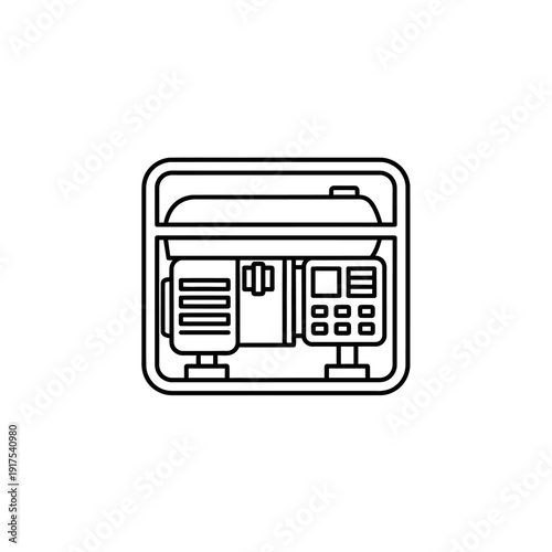 Minimalist Line Art Illustration of a Secure Payment Terminal for Financial Transactions