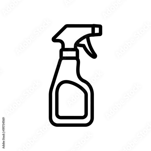 Minimalist Line Art Illustration of a Spray Bottle for Cleaning or Disinfection
