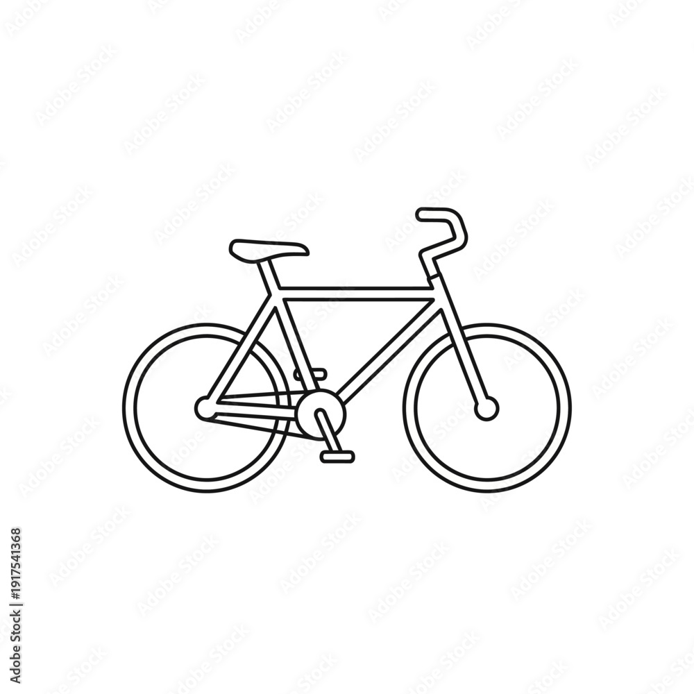 Obraz premium Minimalist Line Art Illustration of a Bicycle on White Background for Eco-Friendly Transportation Topics