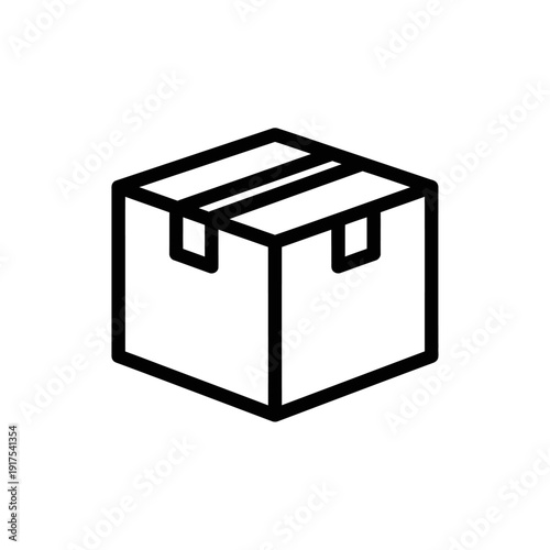Minimalist Illustration of a Cardboard Storage Box for Organizational Needs