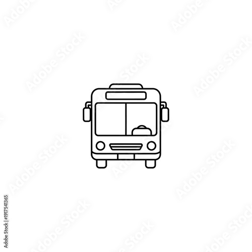 Minimalist Illustration of a Bus Front View for Transportation Concepts