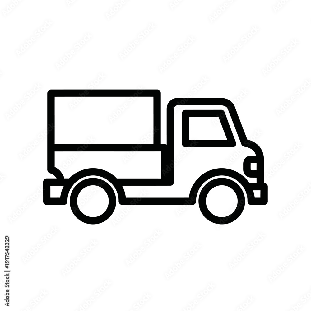 Fototapeta premium Minimalist Line Drawing of Delivery Truck for Logistics and Transportation Concept