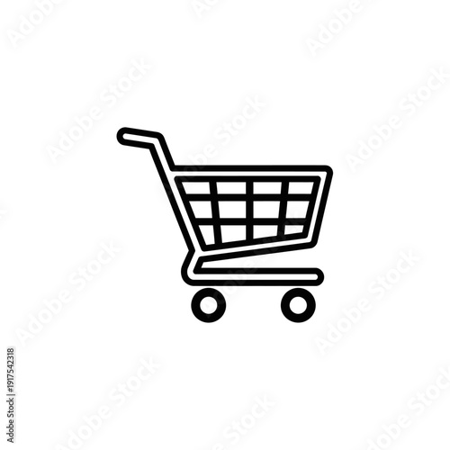 Minimalist Modern Shopping Cart Icon for E-Commerce Website Design