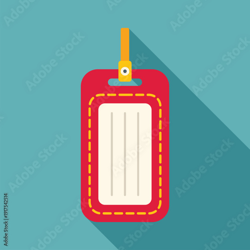 Red luggage tag personal information identification travel accessory