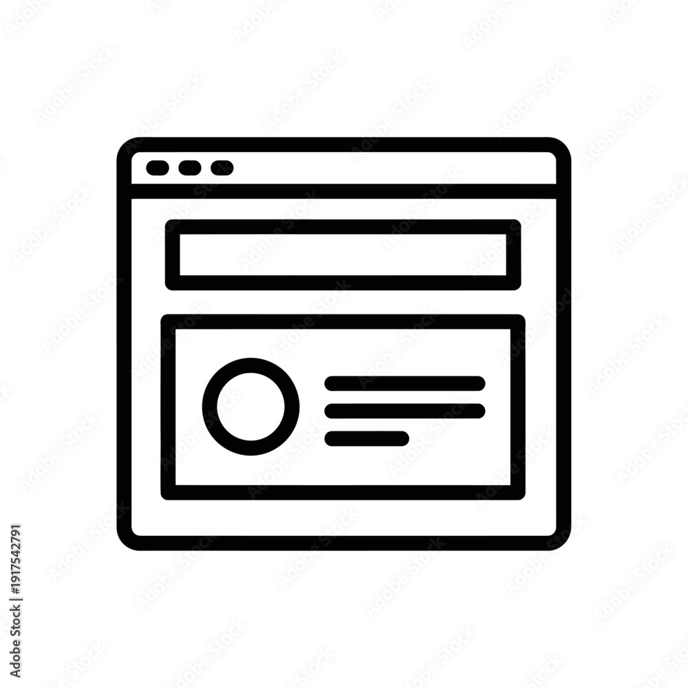 Fototapeta premium Minimalist Web Page Icon Illustration for Digital Interface Designs