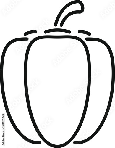 Bell pepper icon outline drawing displaying a vegetable concept