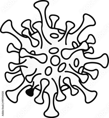 Outline of a virus particle with spikes