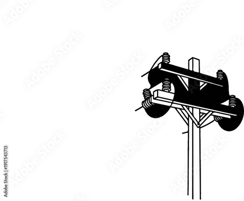 Overhead electrical distribution equipment on a pole
