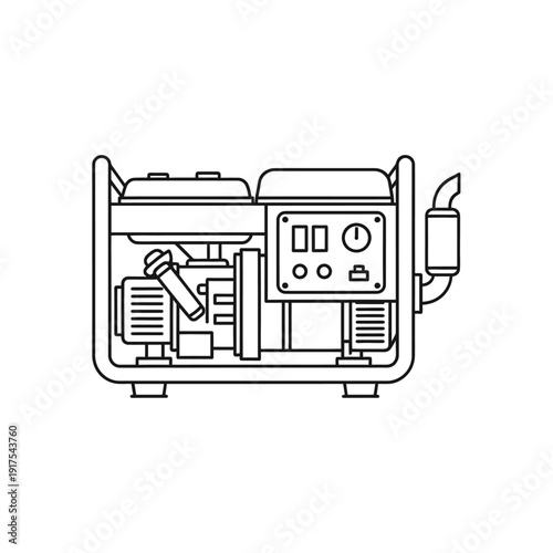 Portable Generator with Control Panel and Fuel Tank for Emergency Power Supply