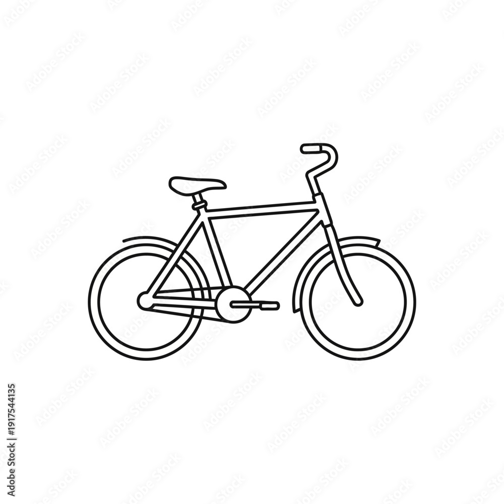 Obraz premium Simple Line Art Illustration of a Bicycle for Eco-Friendly Transportation