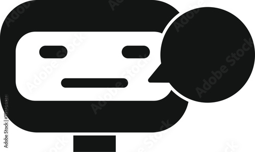 Chatbot robot icon communicating, representing ai conversation and customer service