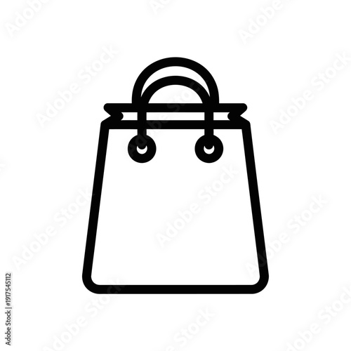 Simple Line Drawing of a Shopping Handbag for Fashion and Retail Use