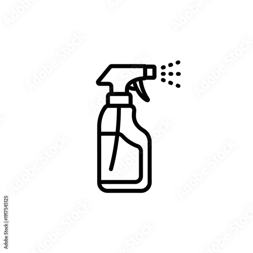 Simple Line Drawing of a Spray Bottle for Cleaning and Sanitization