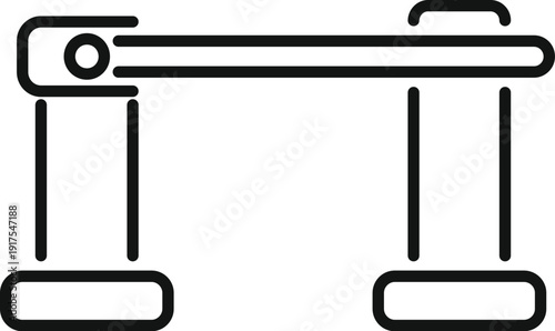 Boom barrier protecting entrance, managing parking security