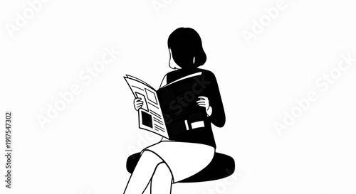 Person sitting and reading a newspaper