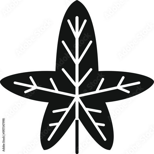 Paulownia leaf representing traditional japanese family crest or kamon