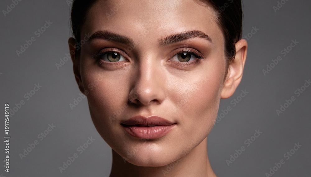 Obraz premium Zdjęcie modelki, twarz w zbliżeniu, piękna kobieta, super modelka