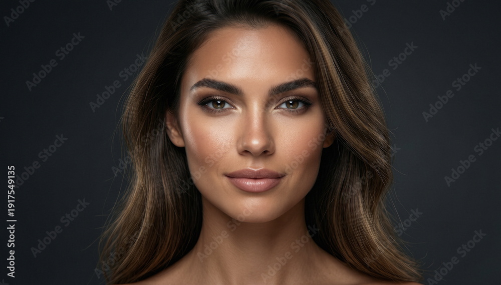 Obraz premium Zdjęcie modelki, twarz w zbliżeniu, piękna kobieta, super modelka