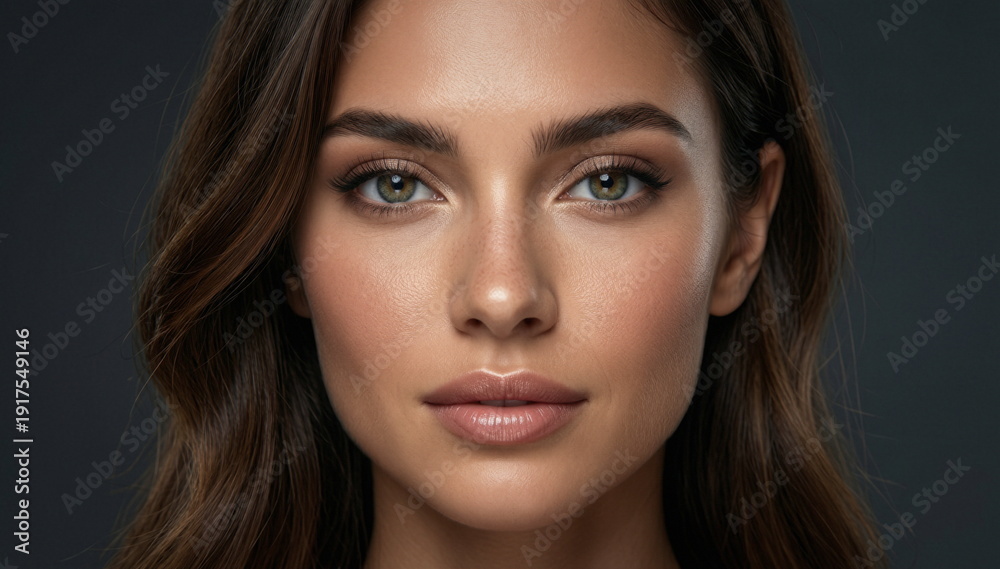 Obraz premium Zdjęcie modelki, twarz w zbliżeniu, piękna kobieta, super modelka