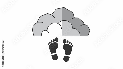 Cloud with Human Footprints Hanging.
