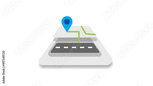 Smartphone with GPS Navigation and Map Pin.